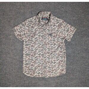Burlebo Shirt Mens Medium Performance Button Up Casual Camo